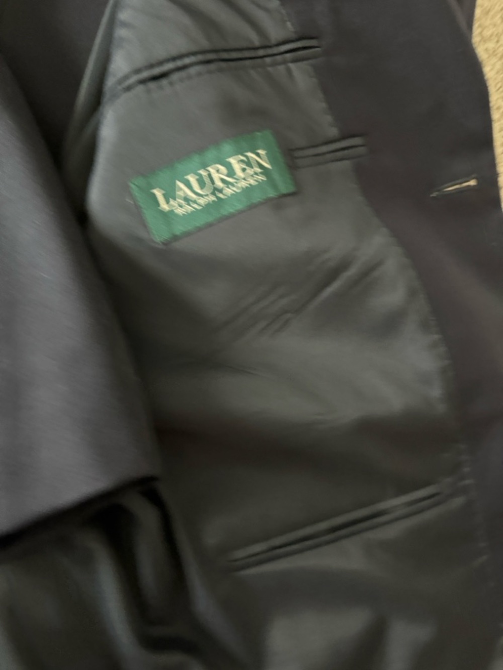 Ralph Lauren Navy Wool Blazer with Gold Buttons - Picture 2 of 5